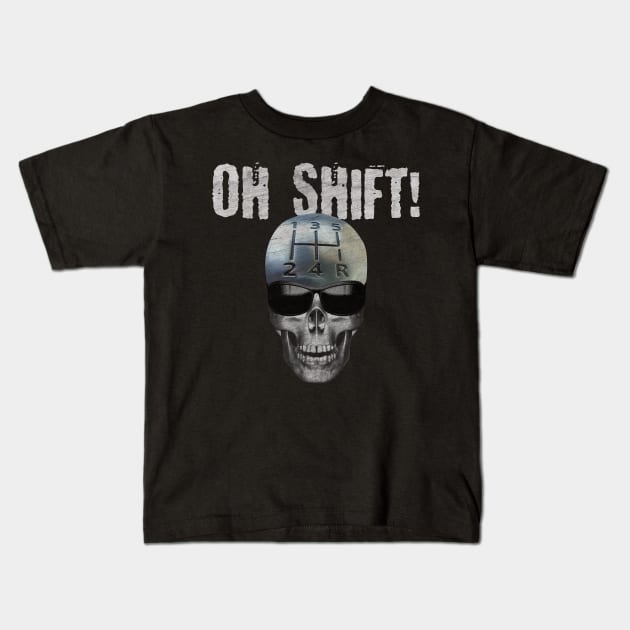 Oh Shift Skull Kids T-Shirt by PEHardy Design